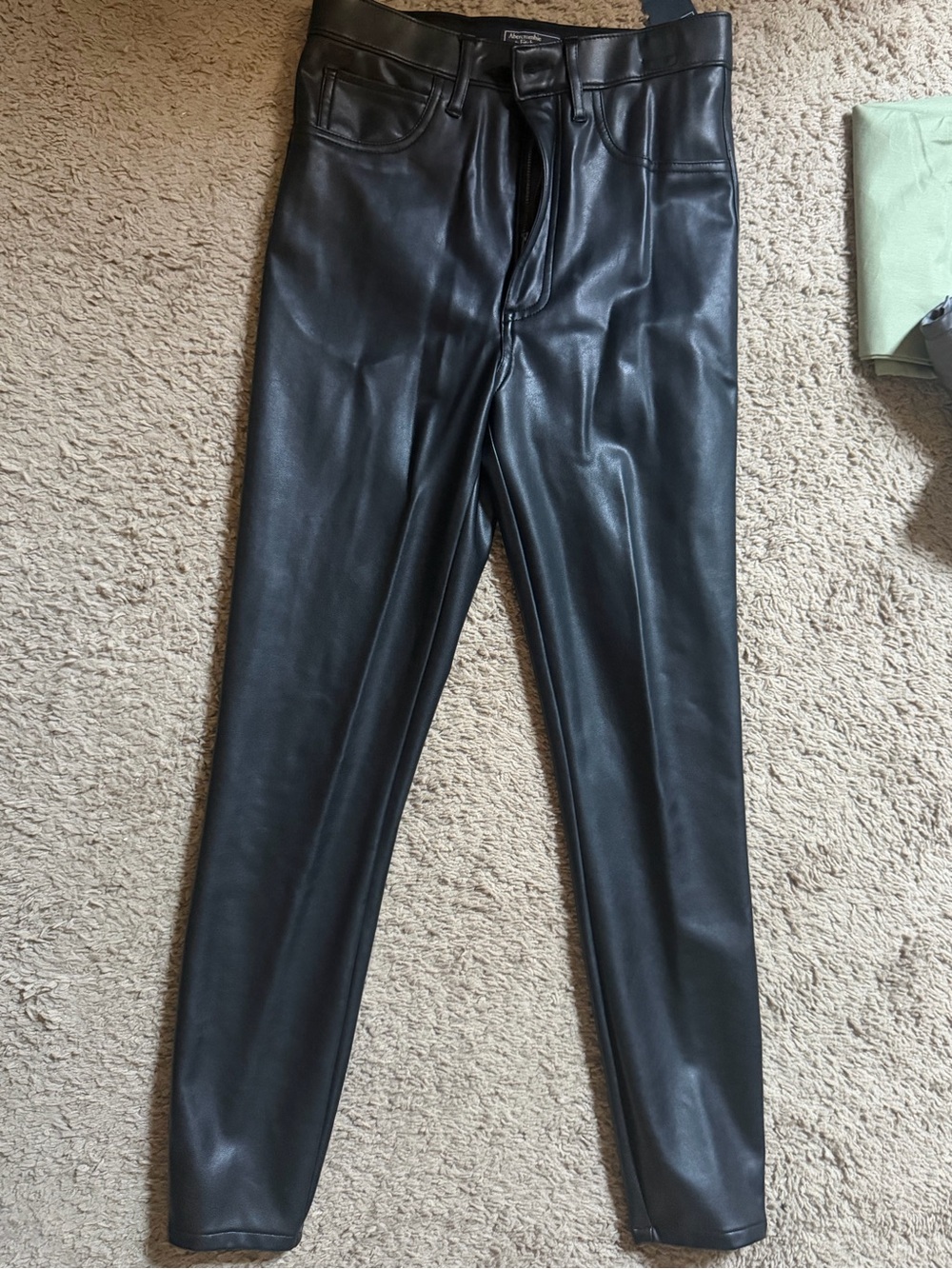 Abercrombie women Black Faux Leather Pants